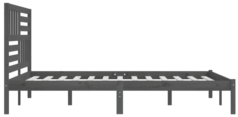 Estrutura de cama 200x200 cm pinho maciço cinzento