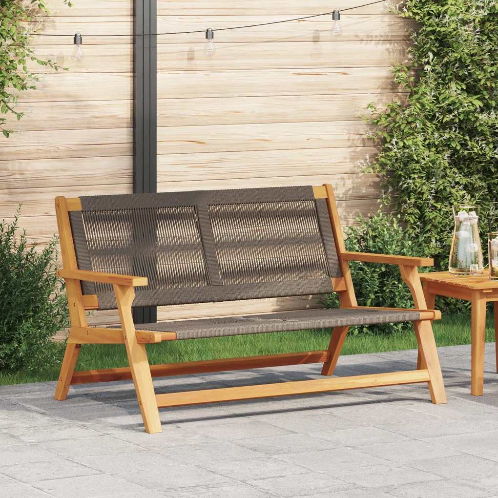vidaXL Banco de Jardim Cinza 76x122x73 cm Madeira Sólida de Acácia
