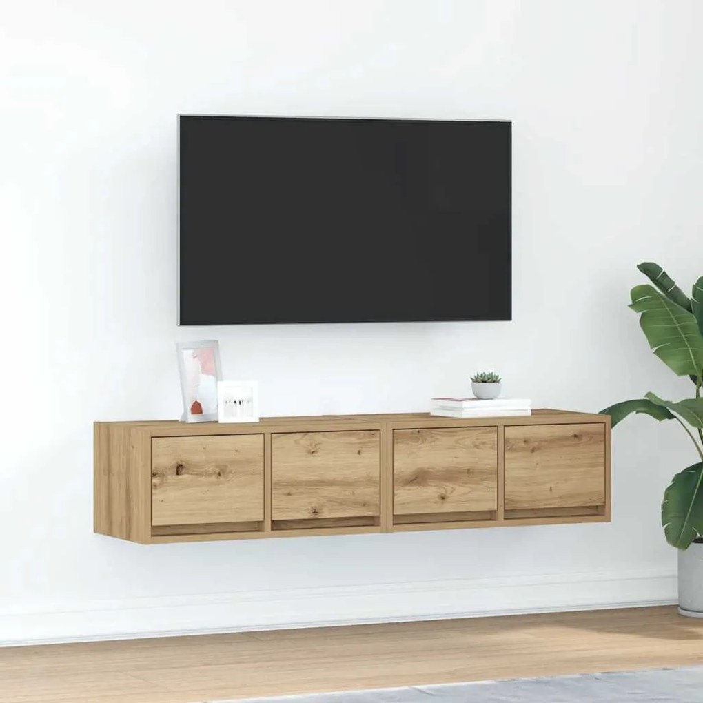 vidaXL Móveis TV 2 pcs 60x31x25,5 cm deriv. madeira carvalho artisiano