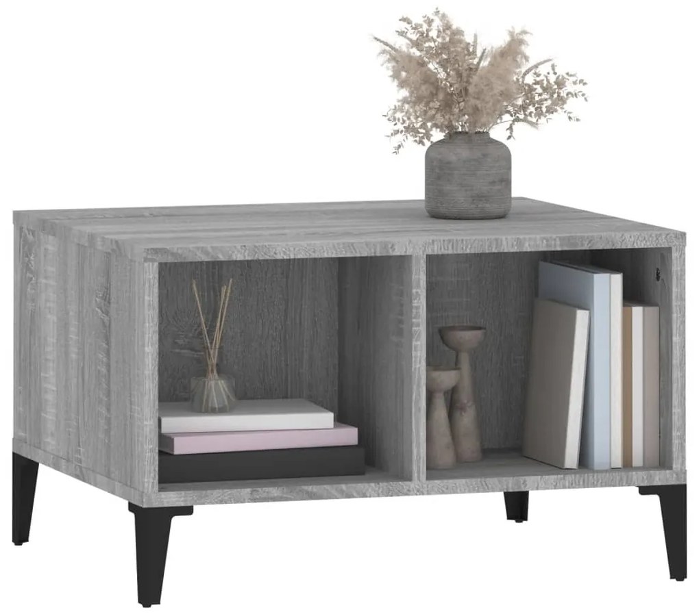 Mesa de centro 60x50x36,5 cm derivados de madeira cinza sonoma