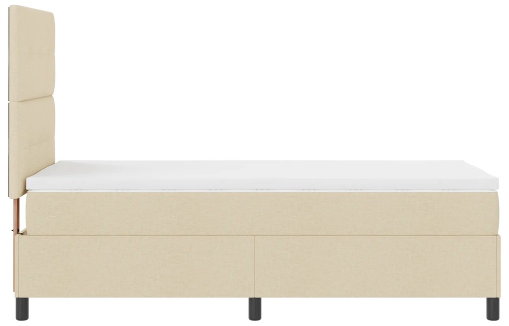 Cama Box Spring Creme com Colchão 80x200 cm Tecido