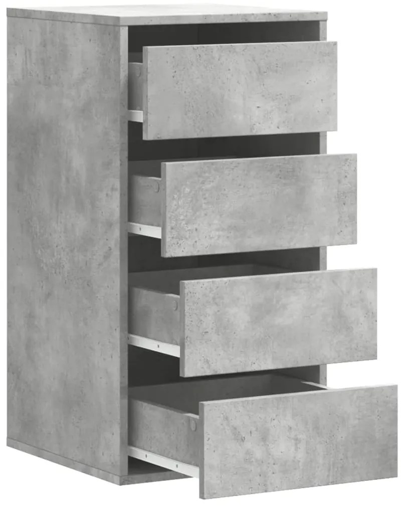 Cómoda com 4 Gavetas - 40x41x76 cm - derivados de madeira - cinzento c