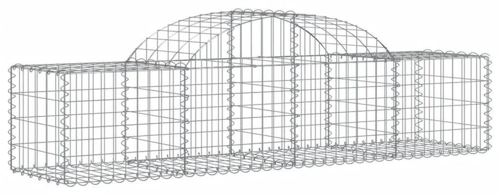 Cestos gabião arqueados 14pcs 200x50x40/60 cm ferro galvanizado