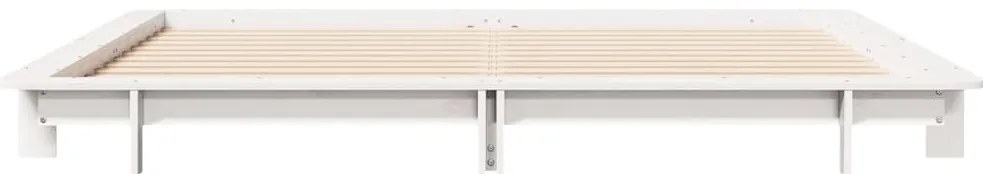 Cama sem colchão 160x200 cm madeira de pinho maciça branco