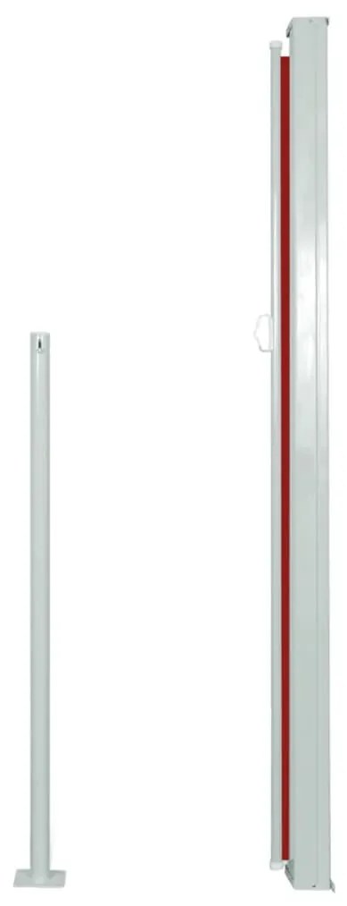 Toldo lateral retrátil para pátio 160x500 cm vermelho