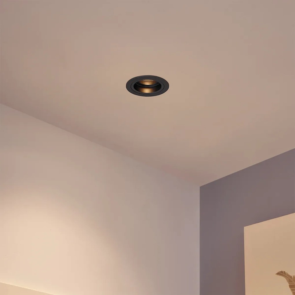 Foco embutido moderno Cinza-escuro GU10 50mm Redondo Inclinável - Rondoo