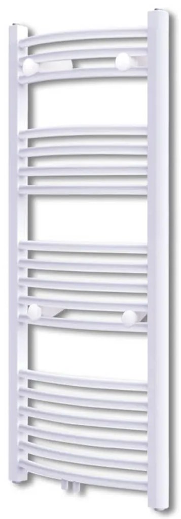 140852 vidaXL Aquecedor toalhas banheiro curvo 600 x 1160 mm conector lateral e centro