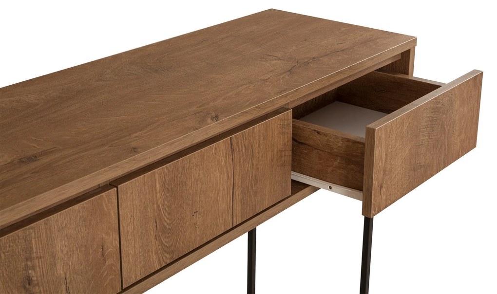 Sideboard Mia – Walnut/Preto – 120x90x36 cm