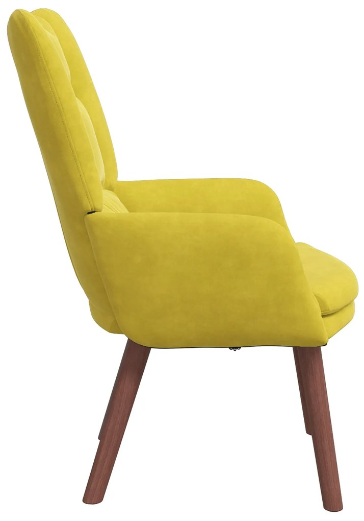 Cadeira Relaxante vidaXL Amarelo Veludo