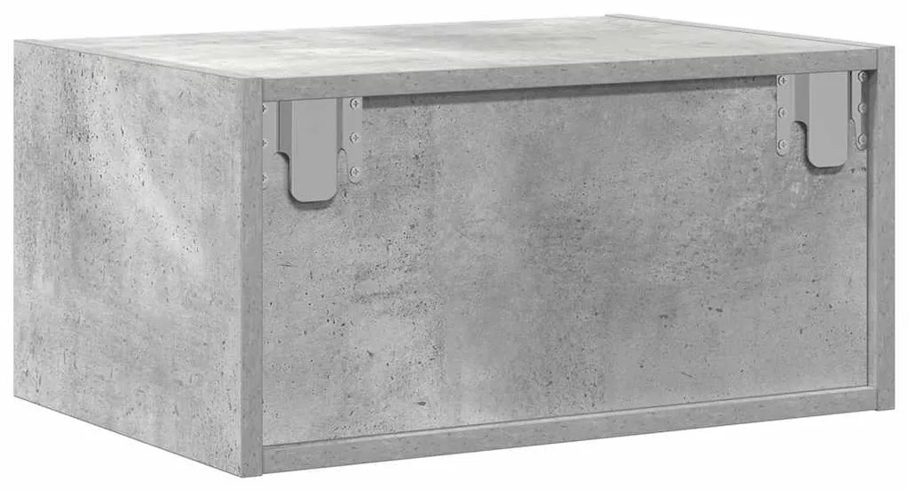 Mesa de cabeceira de parede com luzes LED cinzento cimento