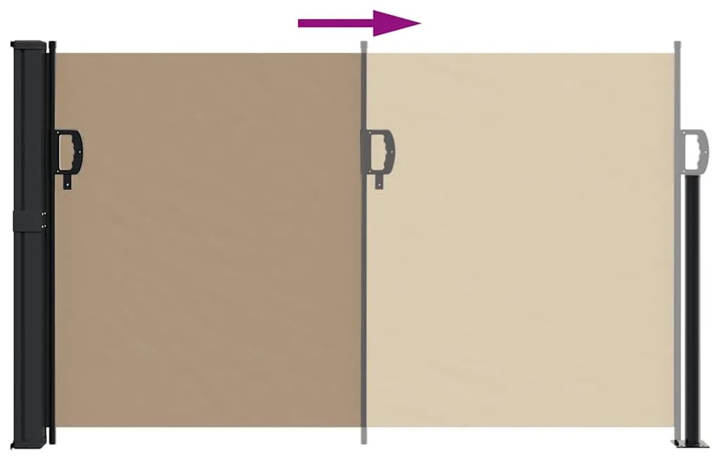 Toldo lateral retrátil 120x600 cm cinzento-acastanhado