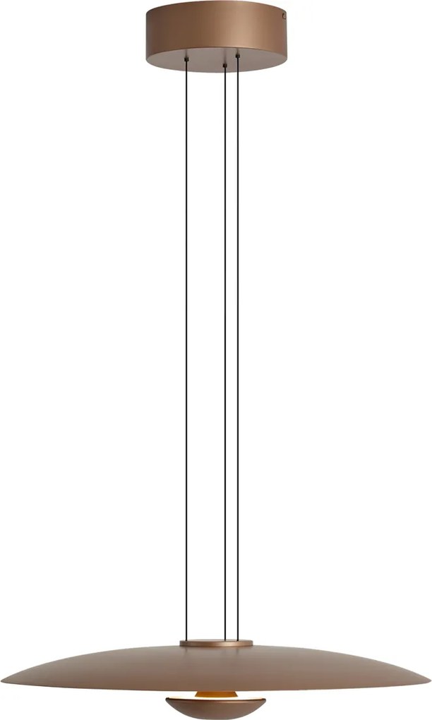 Candeeiro Suspenso Moderno Bronze com Madeira de Nogueira Incl. LED Regulável - Smith