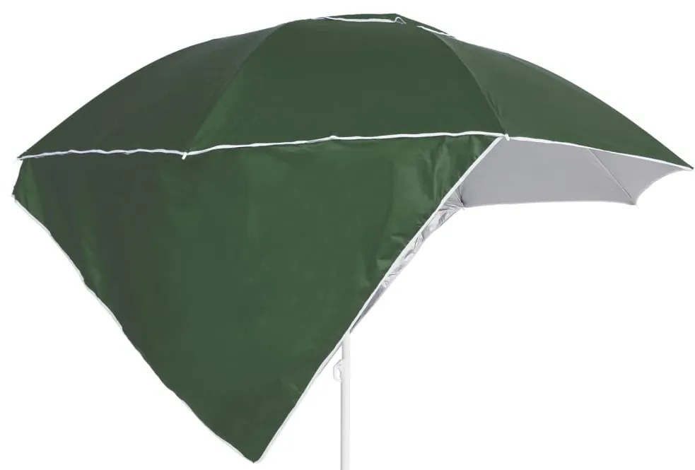 Guarda-sol de praia com paredes laterais 215 cm verde
