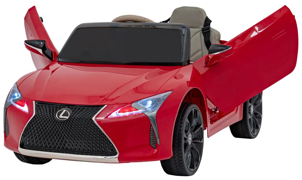 Carro elétrico para Crianças 12V Lexus LC500 Rodas de EVA, Assento de couro Vermelho