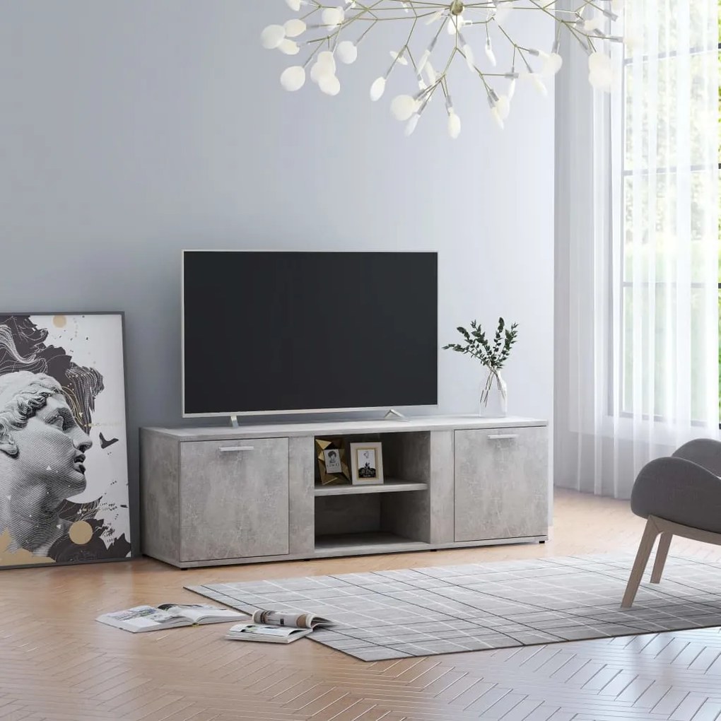 vidaXL Móvel de TV 120x34x37 cm derivados de madeira cinzento cimento