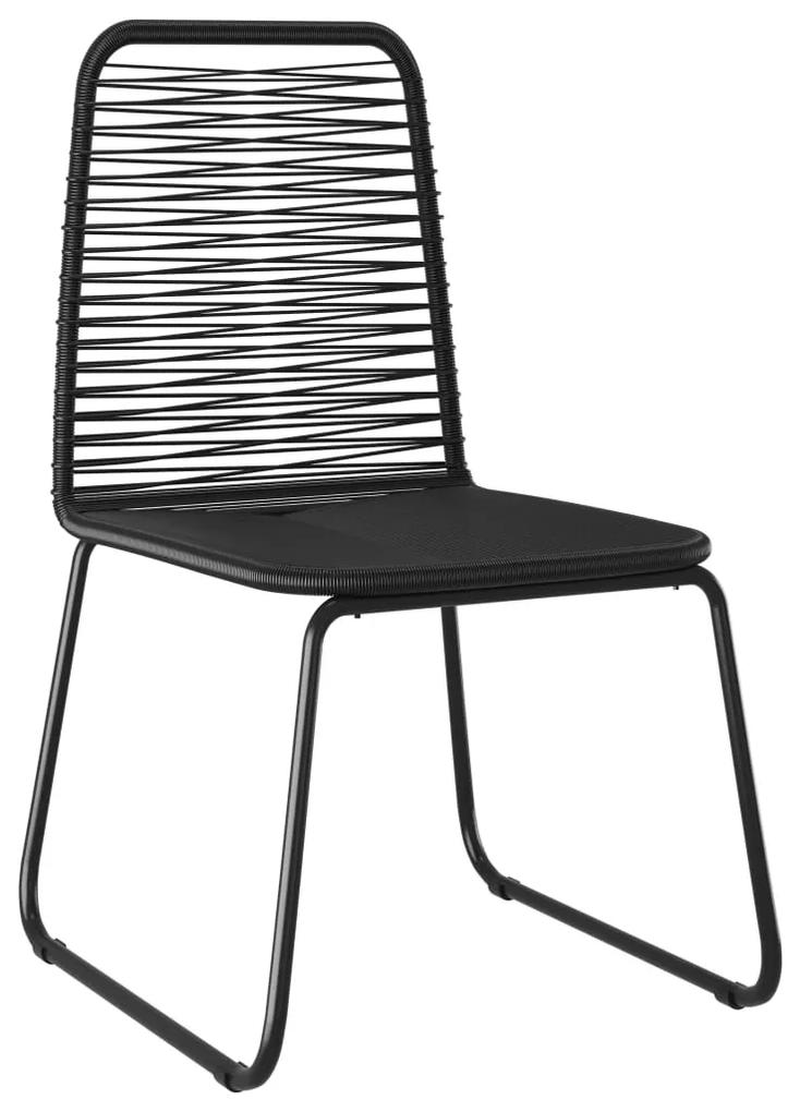 Cadeiras para jardim 6 pcs vime PE preto