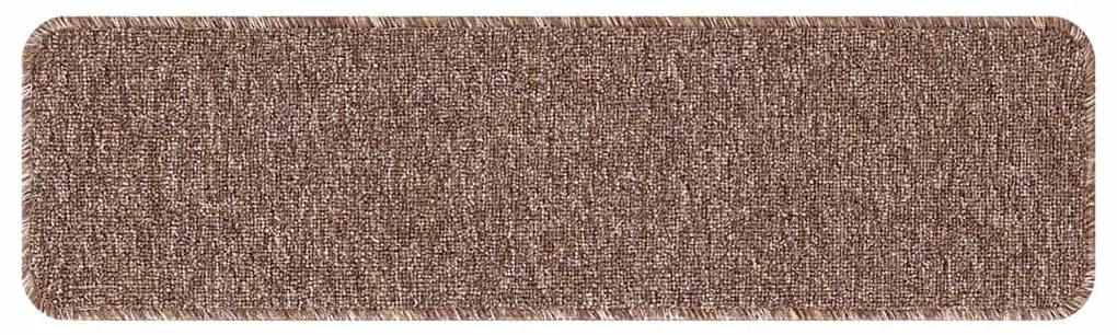 Tapetes de Escada vidaXL com Fundo de Látex Castanho 20x75 cm