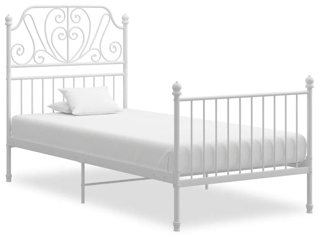 vidaXL Estrutura de cama 100x200 cm metal branco