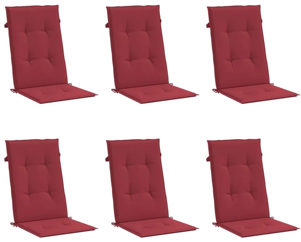 Almofadões p/ cadeiras altas jardim 6 pcs tecido vermelho tinto