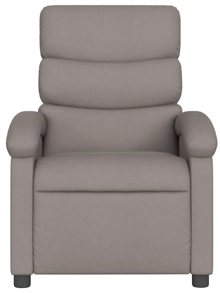 Poltrona de massagens reclinável tecido cinzento-acastanhado