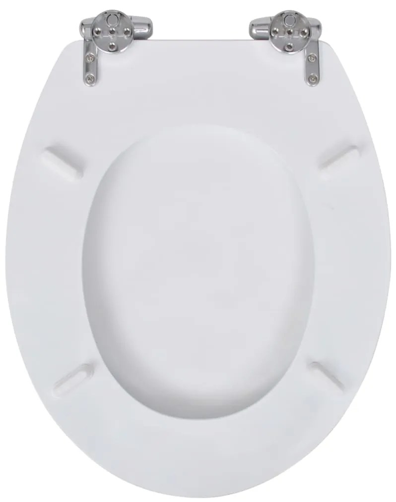 Assentos de sanita com tampas de fecho suave 2 pcs MDF branco