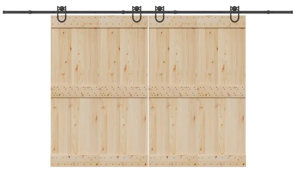 Kit de ferragens para porta deslizante 400 cm aço preto