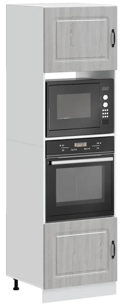 vidaXL Armários forno 2 pcs Lucca derivados de madeira cinzento sonoma