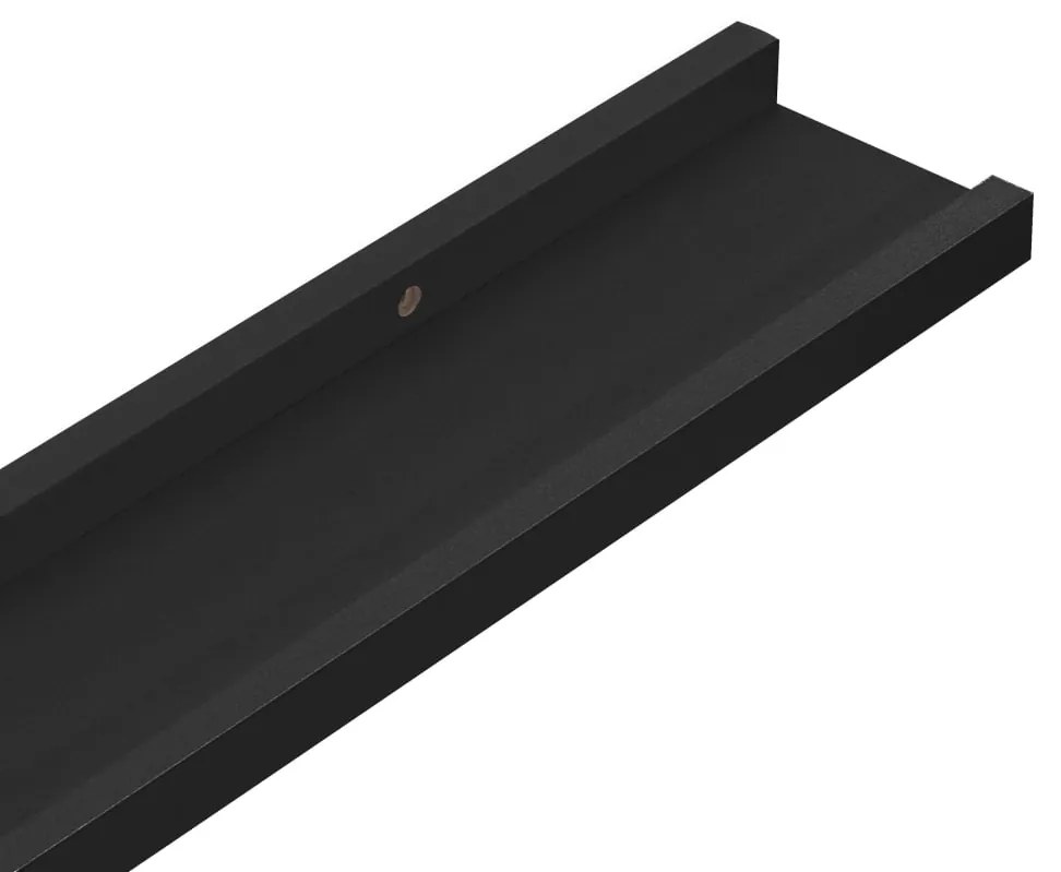 Unidade de prateleiras com rebordo 2 pcs 40x9x3 cm MDF preto