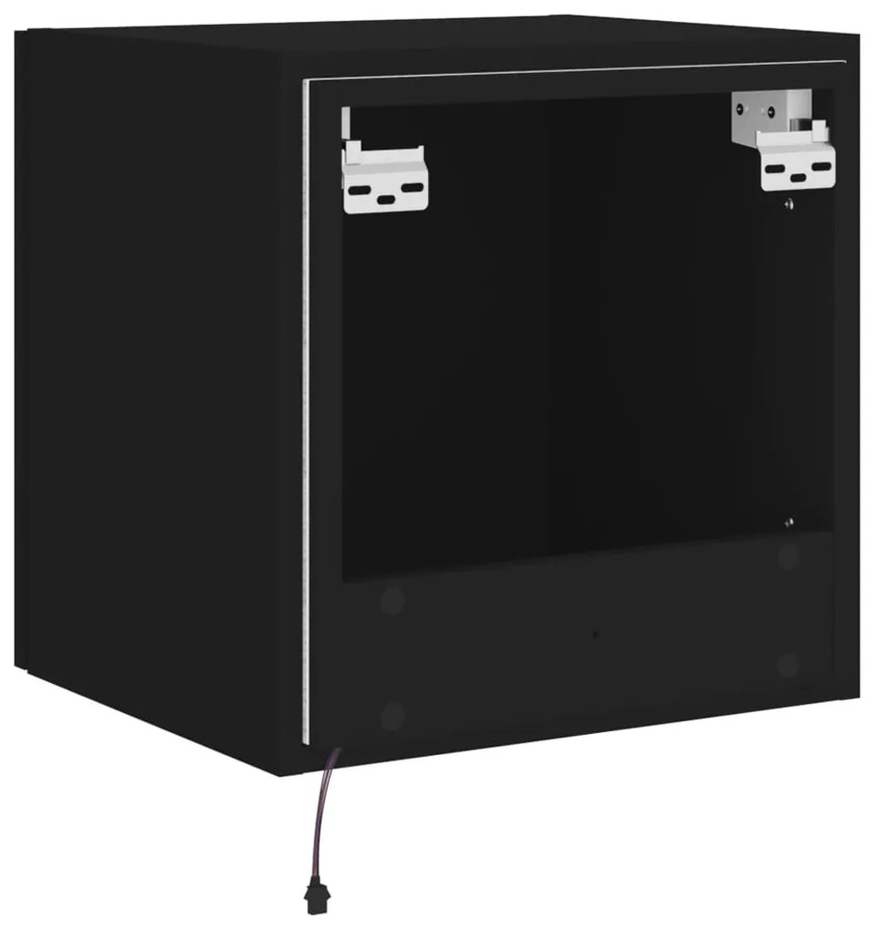Móvel de parede para TV com luzes LED 40,5x35x40 cm preto