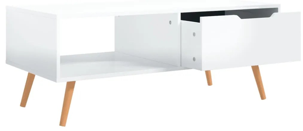 Mesa de centro 100x49,5x43 cm aglomerado branco brilhante