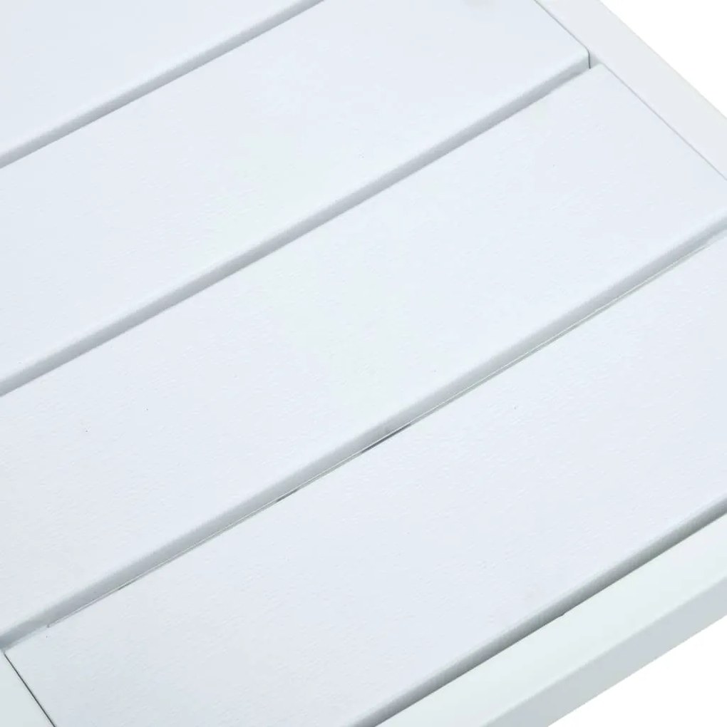Cadeiras jardim 4 pcs PEAD aspeto madeira branco