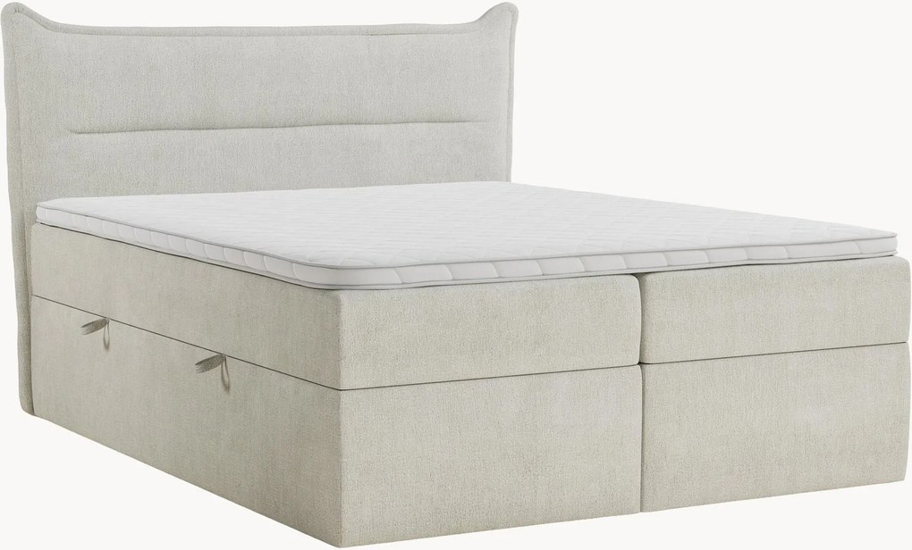 Cama divã em chenille artesanal com arrumação Rialta, H3