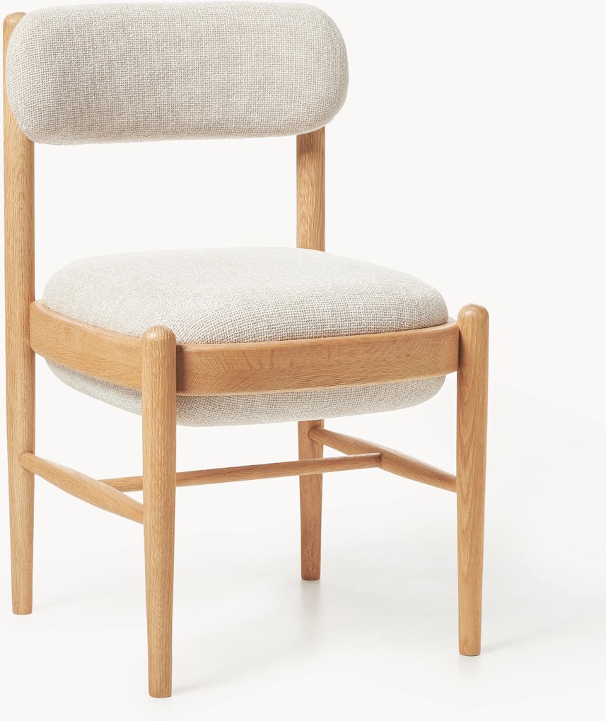 Cadeira de jantar estofada em madeira de carvalho Imara