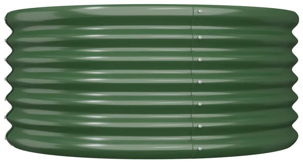 Vaso/floreira de jardim aço revestido a pó 80x80x36 cm verde