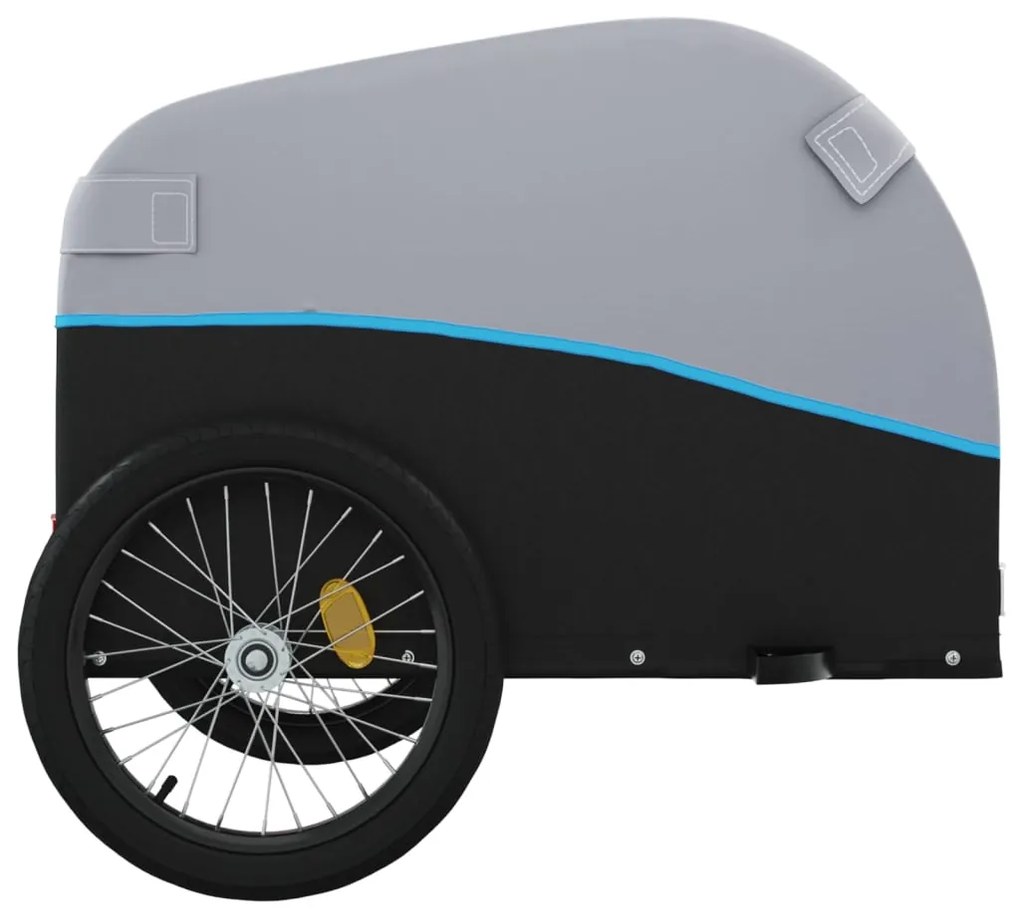Reboque para bicicleta 45 kg ferro preto e azul