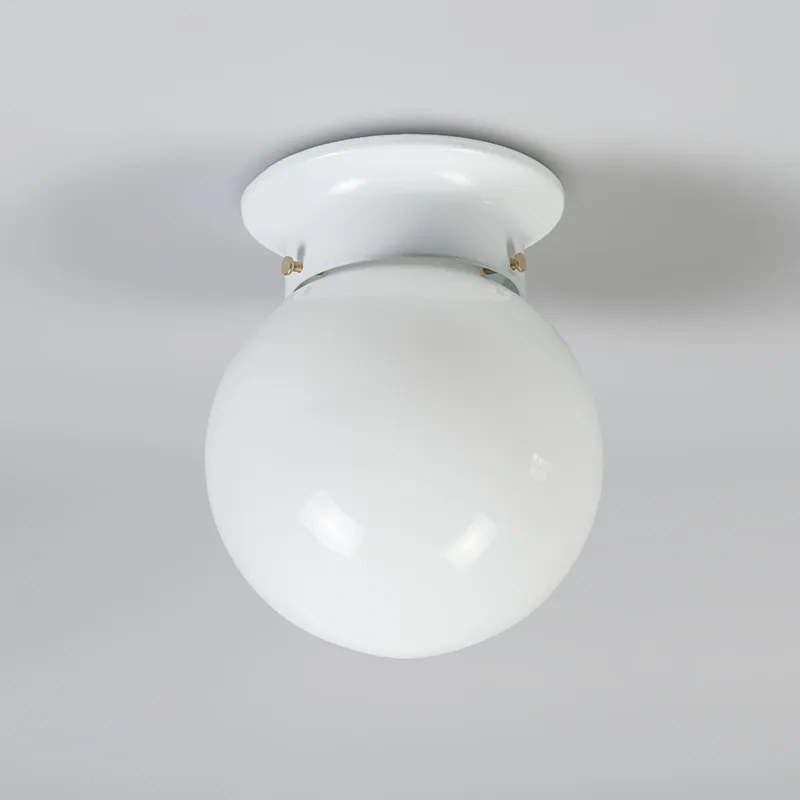 Candeeiro de teto retro branco vidro opal - Scoop Retro