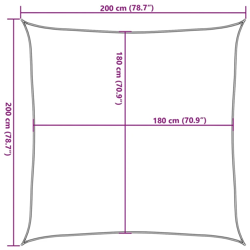 Para-sol estilo vela 160 g/m² 2x2 m PEAD preto