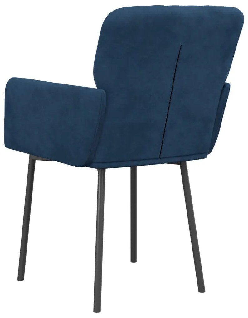 Cadeiras de jantar 2 pcs veludo azul