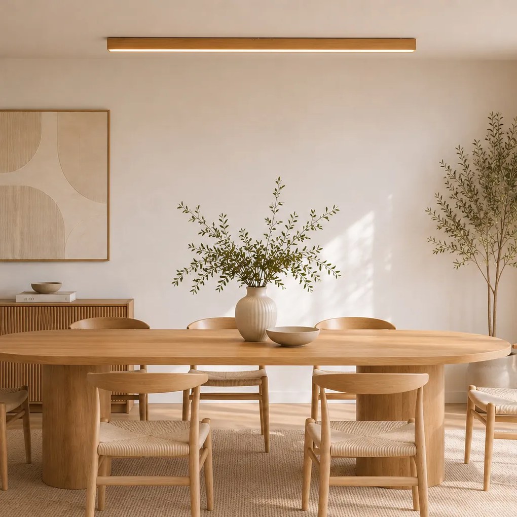 Plafon Moderno Madeira Ocre Incl. LED Regulável em 3 Níveis 2700-4000K com Seletor de Temperatura - Keane