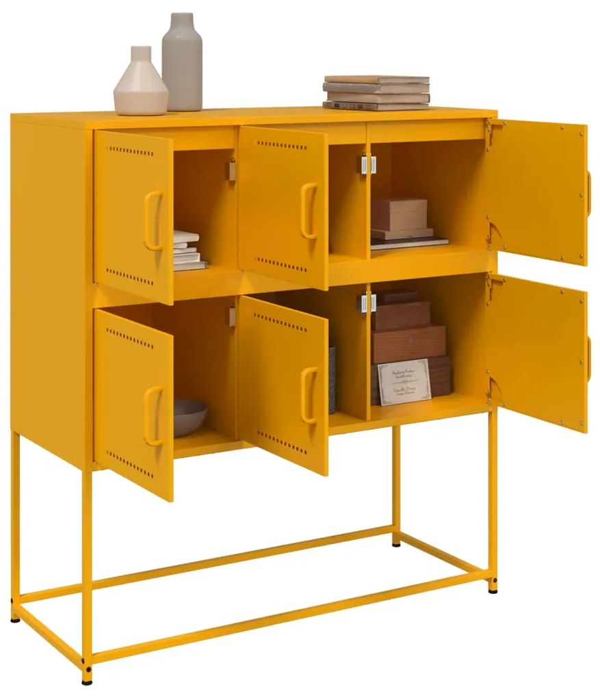 Aparador 100,5x39x107 cm aço amarelo mostarda