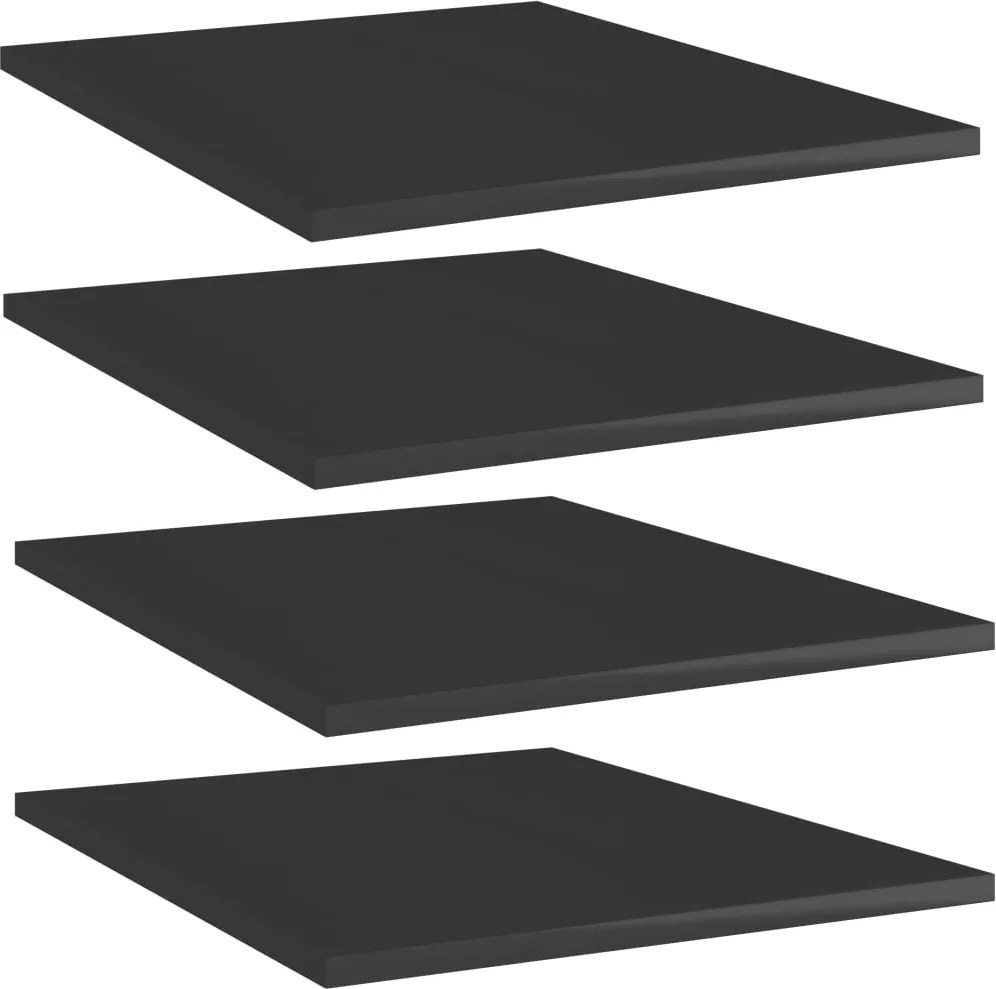 vidaXL Prateleiras para estante 4 pcs 40x50x1,5cm contraplacado preto