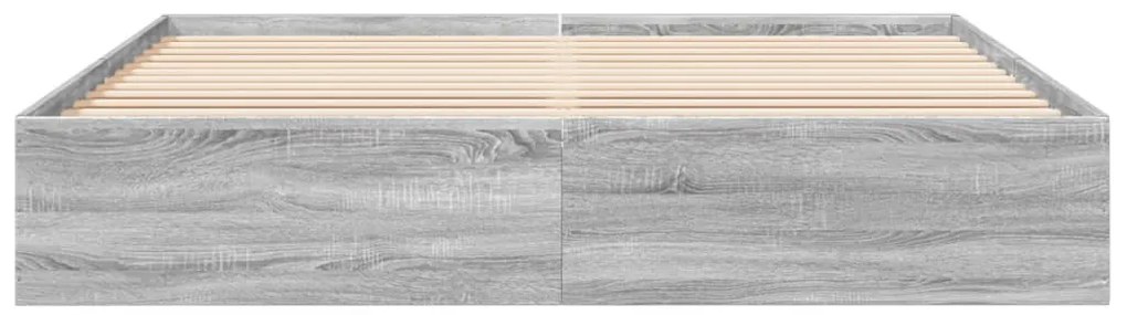 Estrutura de cama 180x200 cm derivados de madeira cinza sonoma