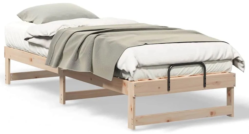 Estrutura de Cama com Alças Castanho 80 x 200 cm