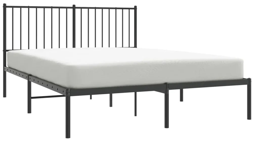 Estrutura de cama com cabeceira 140x200 cm metal preto