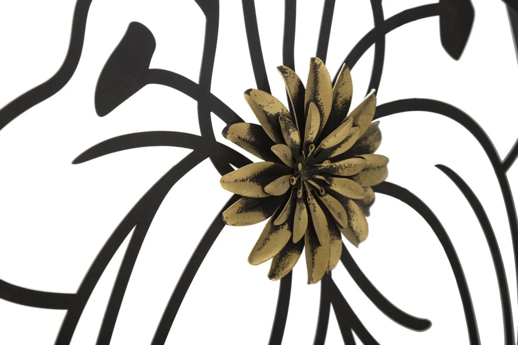 DECORAÇÃO DE PAREDE SIMPLY FLOTIS 63x2x69 CM PRETO/DOURADO