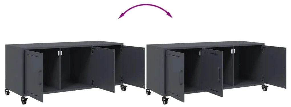 Móvel de TV 100,5x39x43,5 cm aço antracite