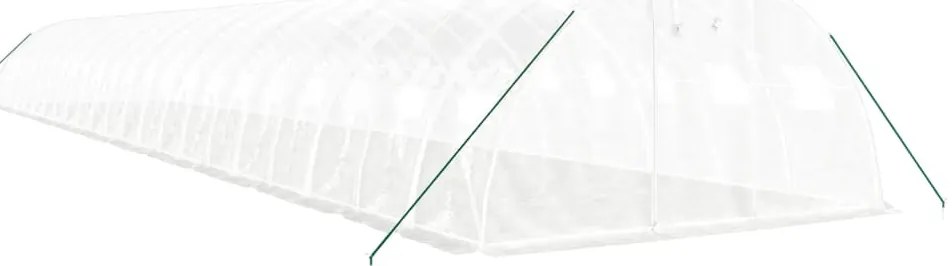 Estufa com estrutura de aço 88 m² 22x4x2 m branco