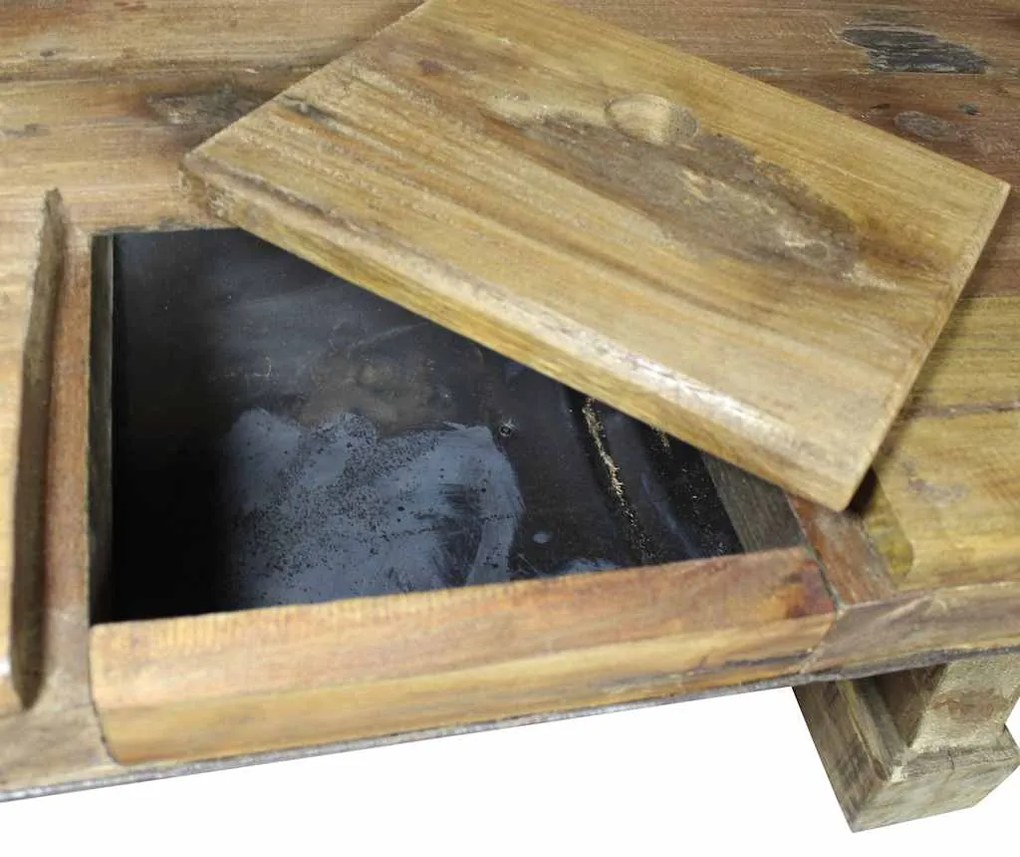Mesa de centro 90x50x35 cm mistura de madeiras recicladas