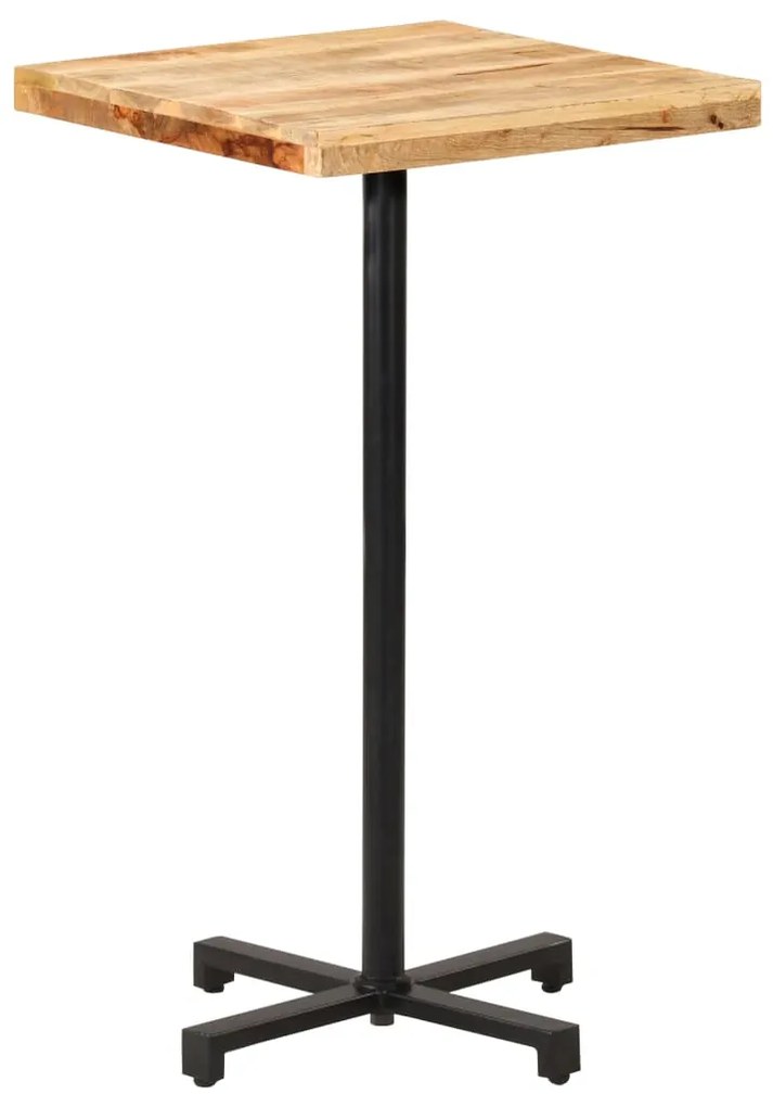 vidaXL Mesa de bar quadrada 60x60x110 cm madeira de mangueira áspera