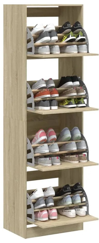 Sapateira 4 gavetas articuladas 60x42x204 cm carvalho sonoma
